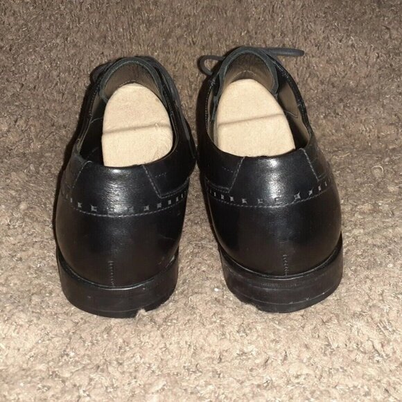 HUGO BOSS-Black Smooth Leather Lace-Up-Oxfords/Derby-Sz 8-Excellent - Picture 4 of 7